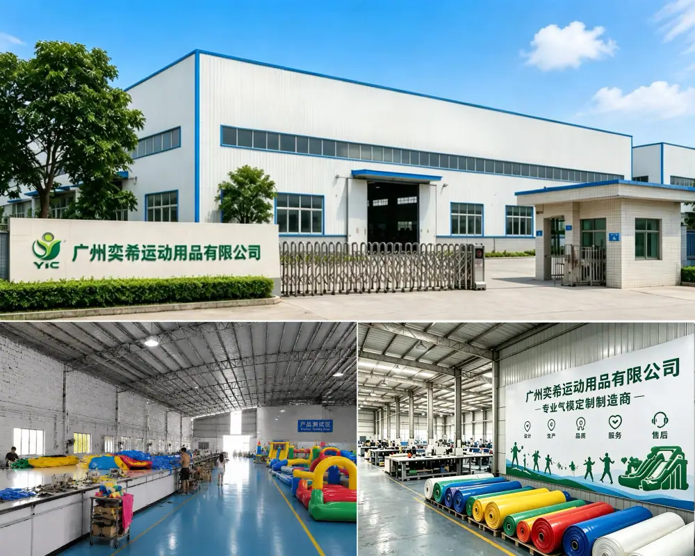 YIC Inflatable Sports commercial inflatable manufacturing workshop interior