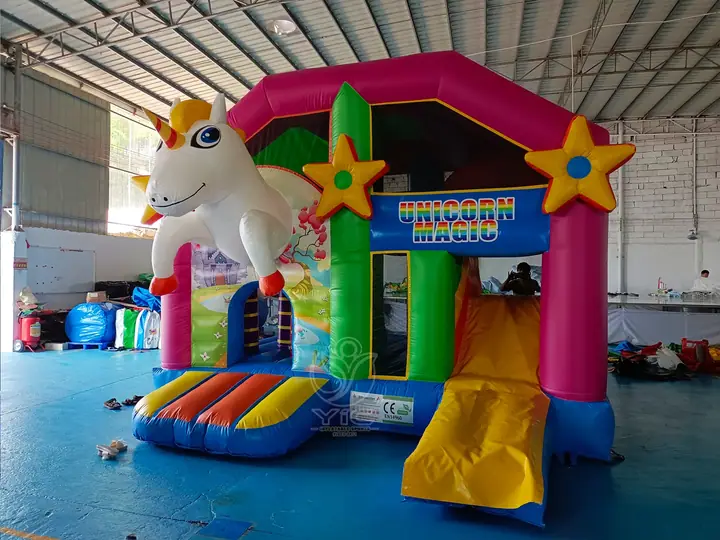 rainbow unicorn bounce house
