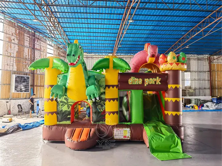 dinosaur bounce house slide