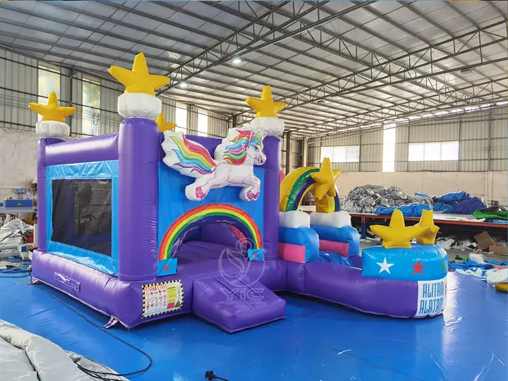 unicorn bounce house with slide