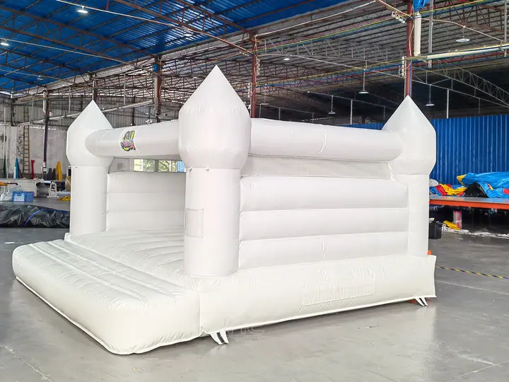 white wedding bounce house
