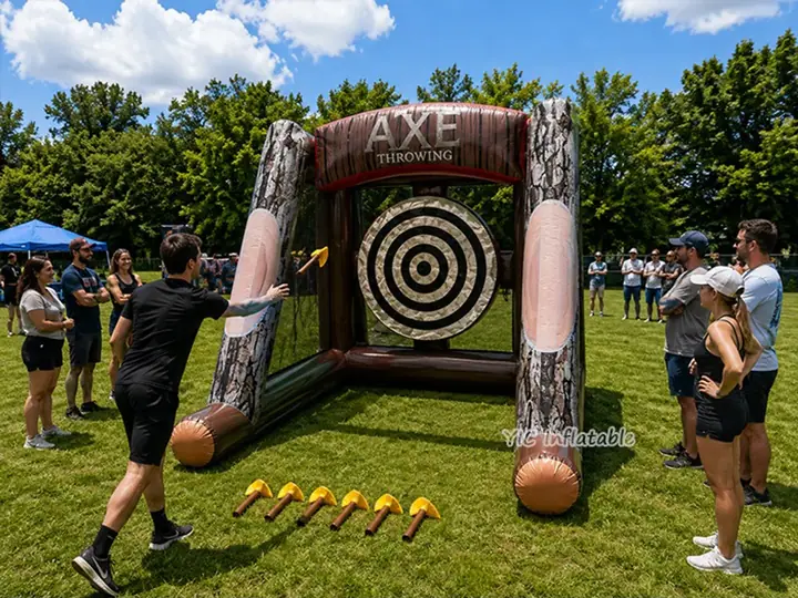 Inflatable axe throwing game