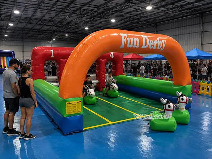 Inflatable horse racing game