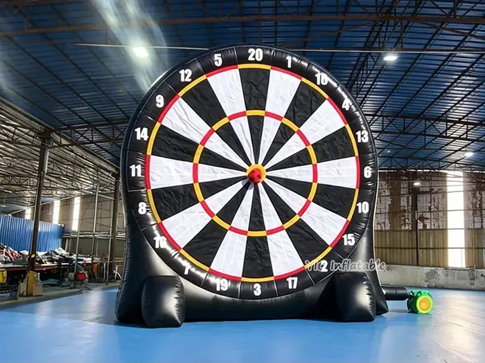 Inflatable soccer dart game