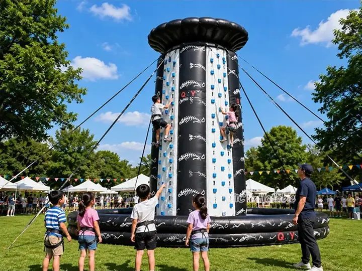 Inflatable climbing tower