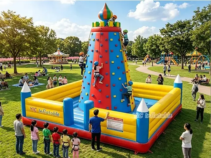 Inflatable rock climbing wall