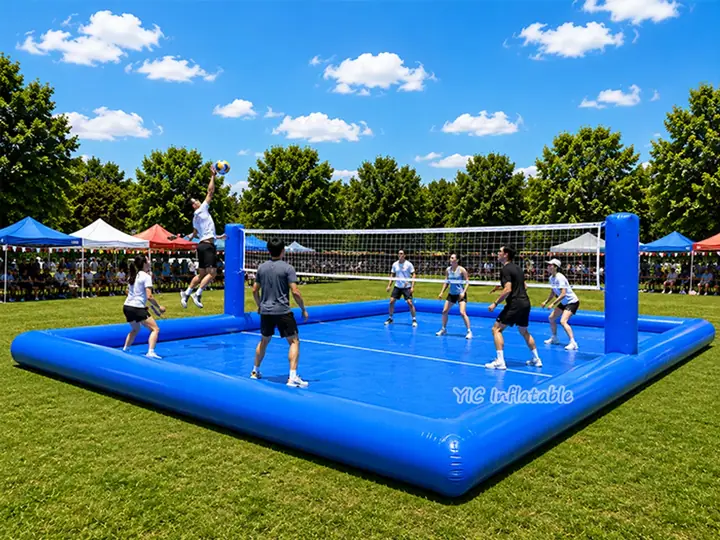 Water inflatable volleyball court