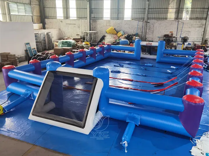 Inflatable human foosball game