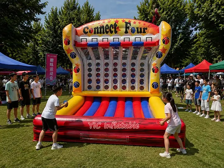 Inflatable connect 4 basketball