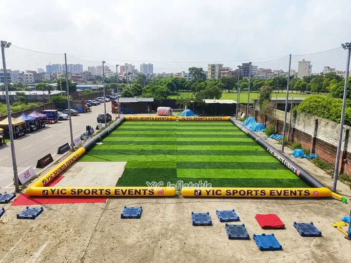 Large inflatable soccer field