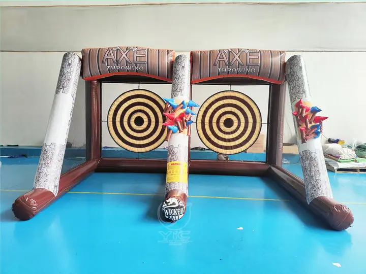 Dual axe throwing inflatable