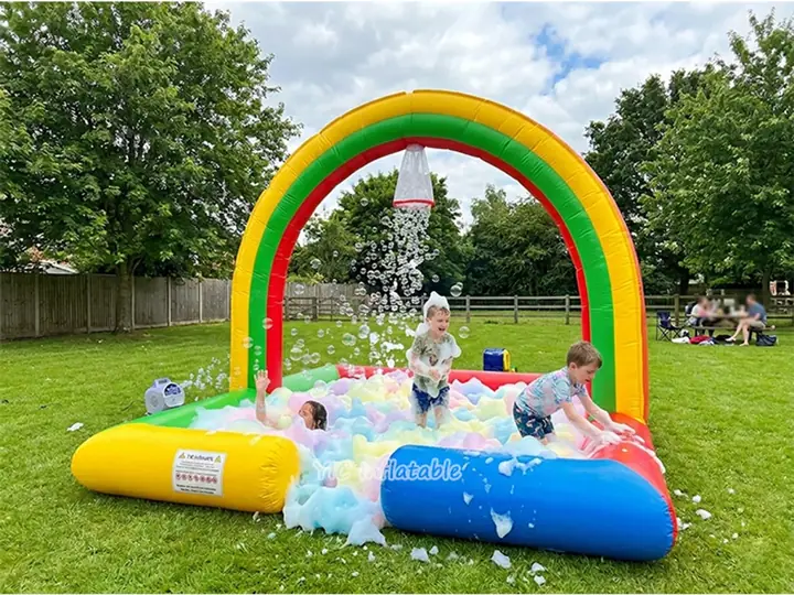 Inflatable Rainbow Arch bubble foam pit