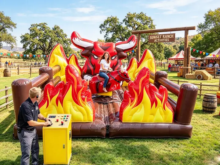Mechanical bull riding inflatable