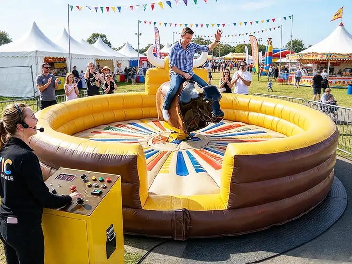 Blow up riding bull