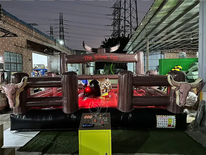 Inflatable bull riding machine