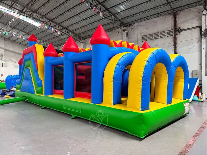 Red and blue obstacle course