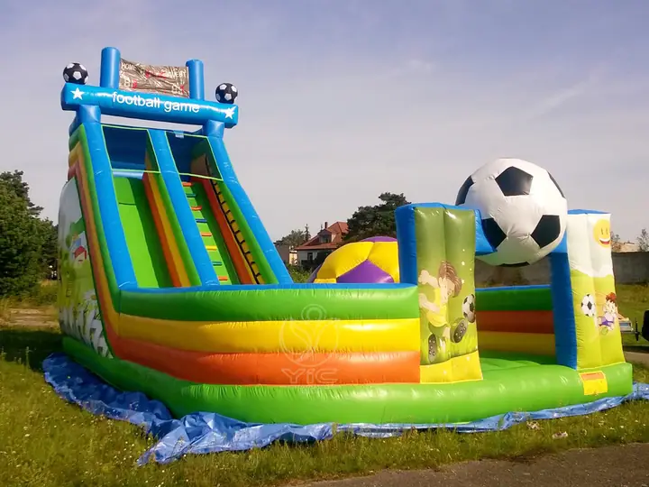 Inflatable soccer slide