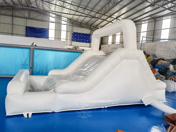 White Inflatable Pool Slide Combo