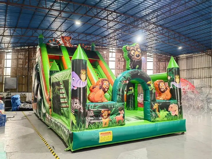 Inflatable jungle slide