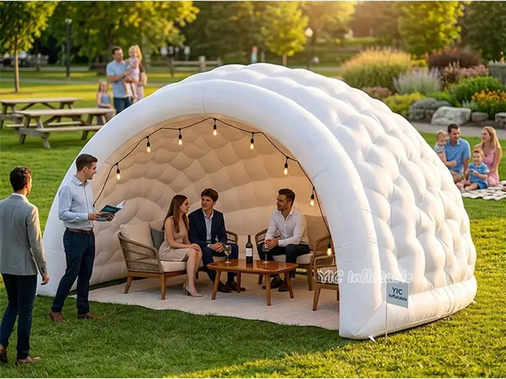 Inflatable dome shelter