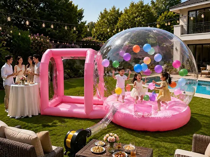 Inflatable transparent dome tent