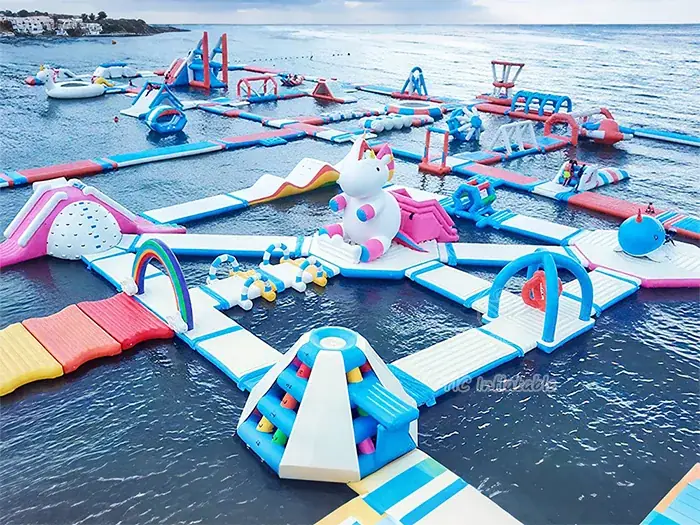 Obstacle course swimming pool