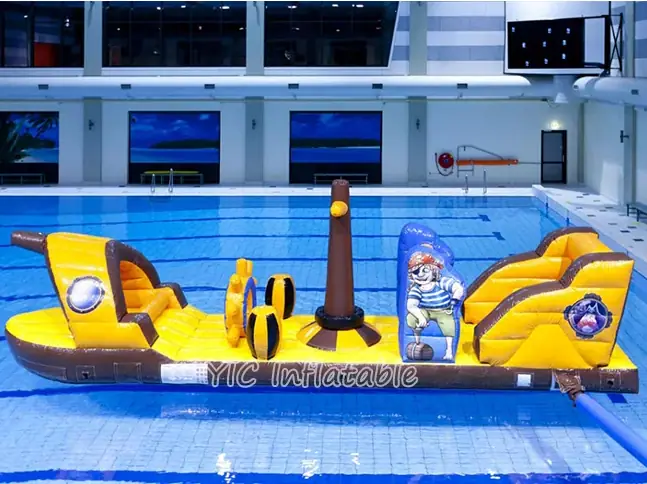 Obstacle course in the water