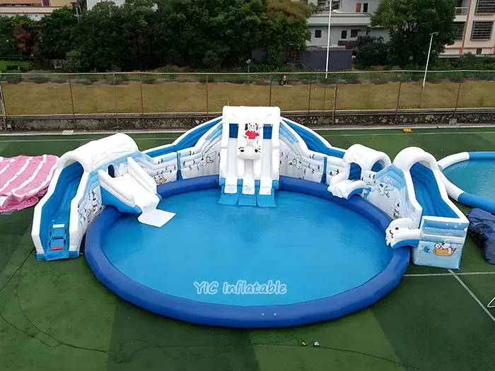 Outdoor inflatable water park