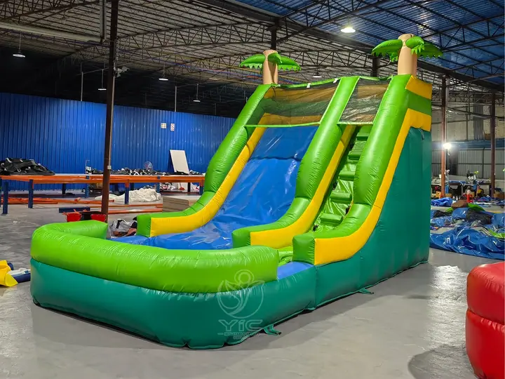 Inflatable water slide tropical