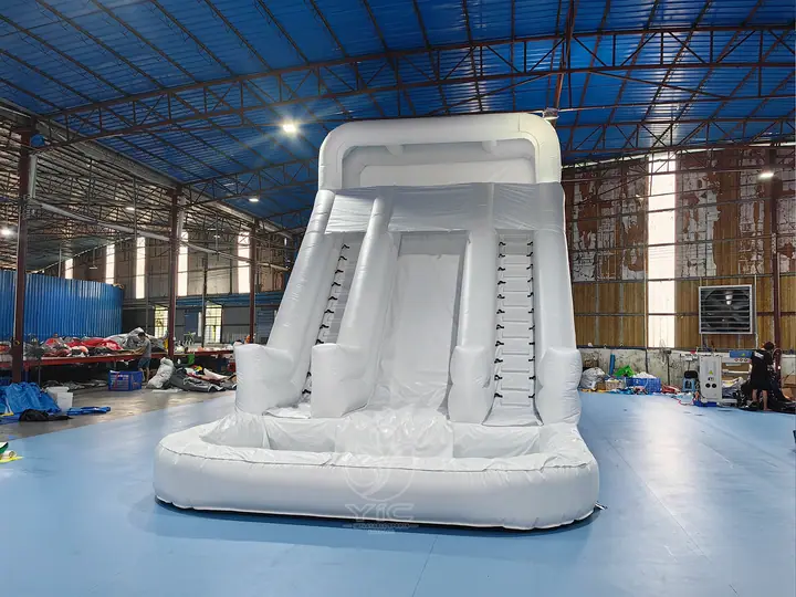 White inflatable water slide
