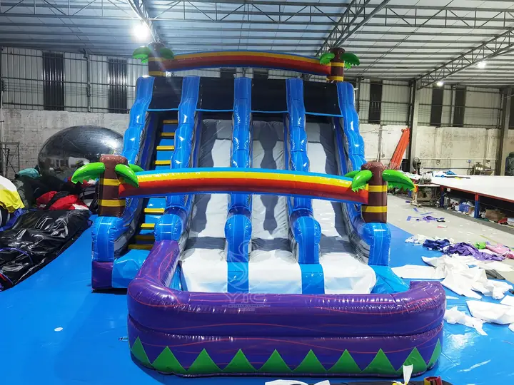 Tropical multi-lane water slide