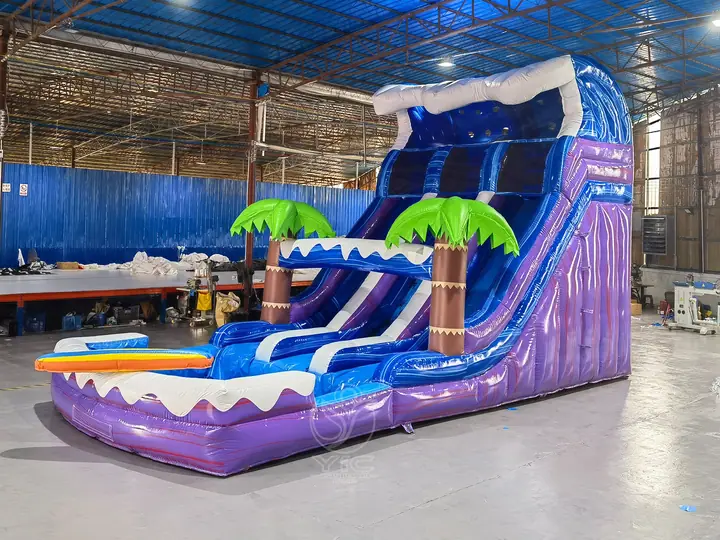 Backyard inflatable water slide