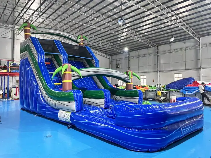 Tropical blow up water slide