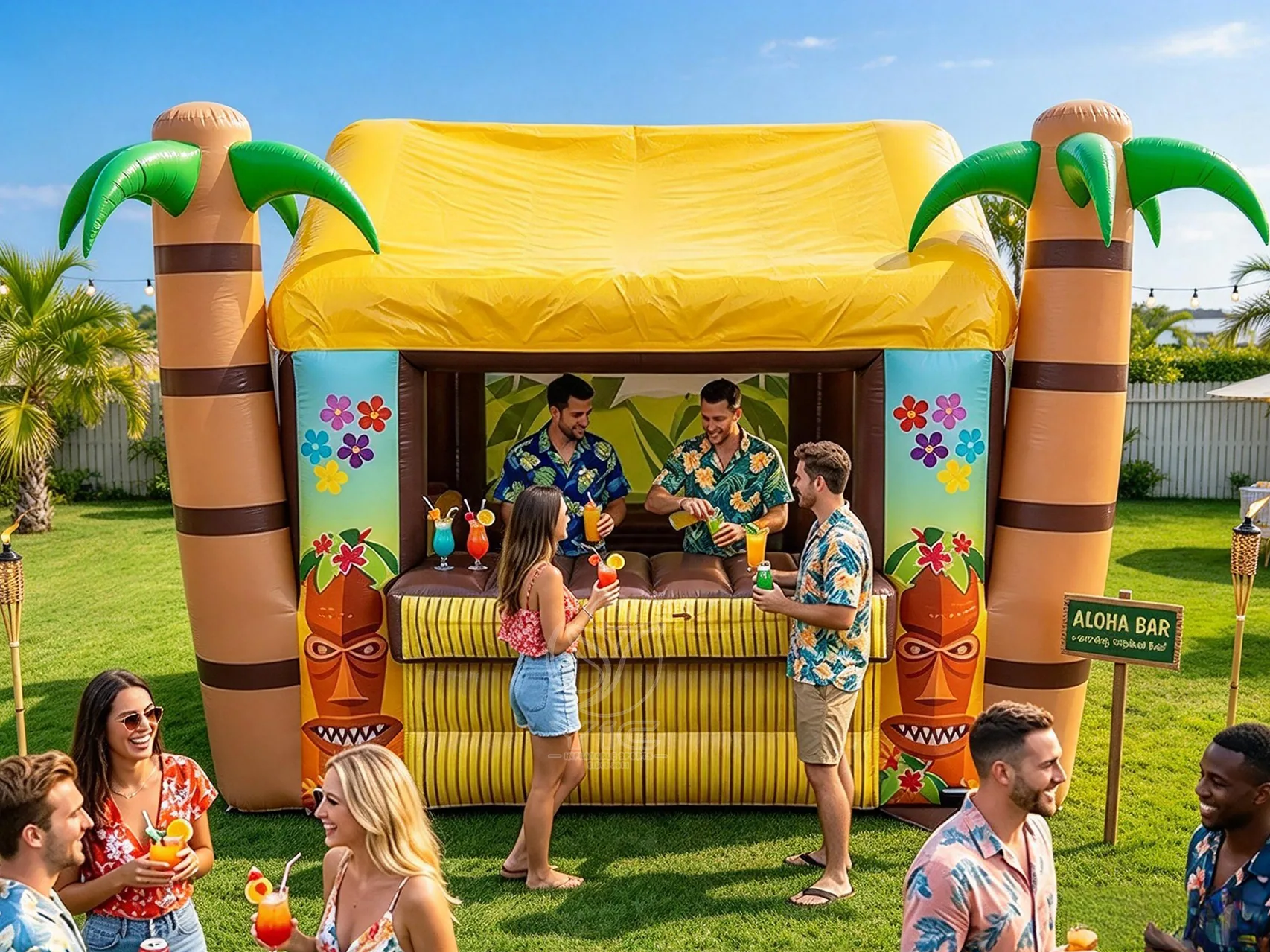 Inflatable tiki bar, a commercial inflatable tiki bar by YIC Inflatable Sports