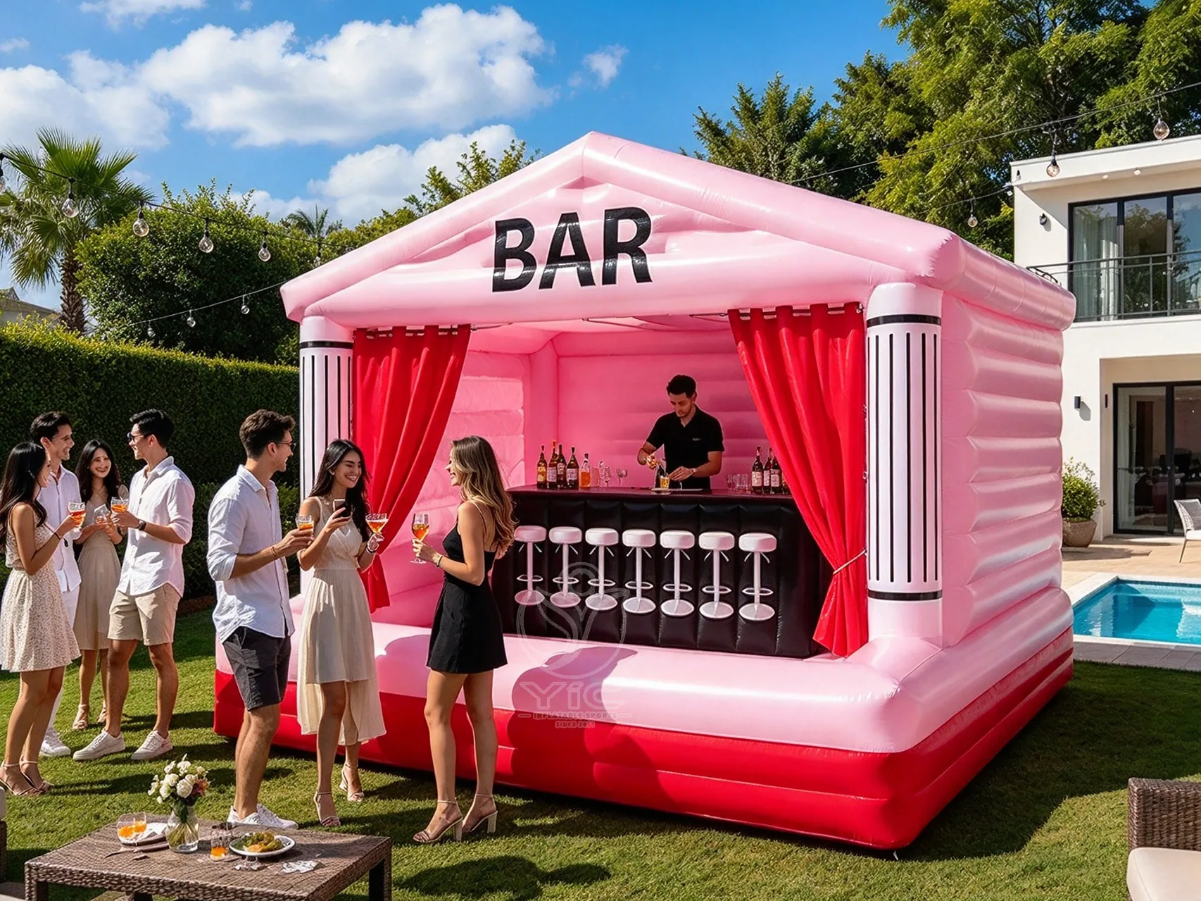 Blow Up Pool Bar, a commercial blow up pool bar by YIC Inflatable Sports