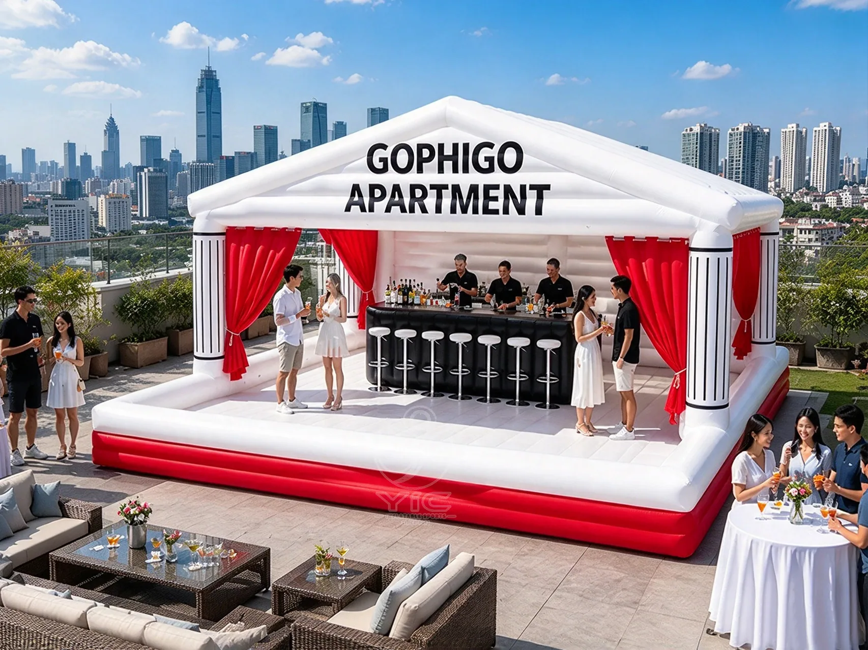 Commercial Inflatable Pool Bar, a commercial commercial inflatable pool bar by YIC Inflatable Sports