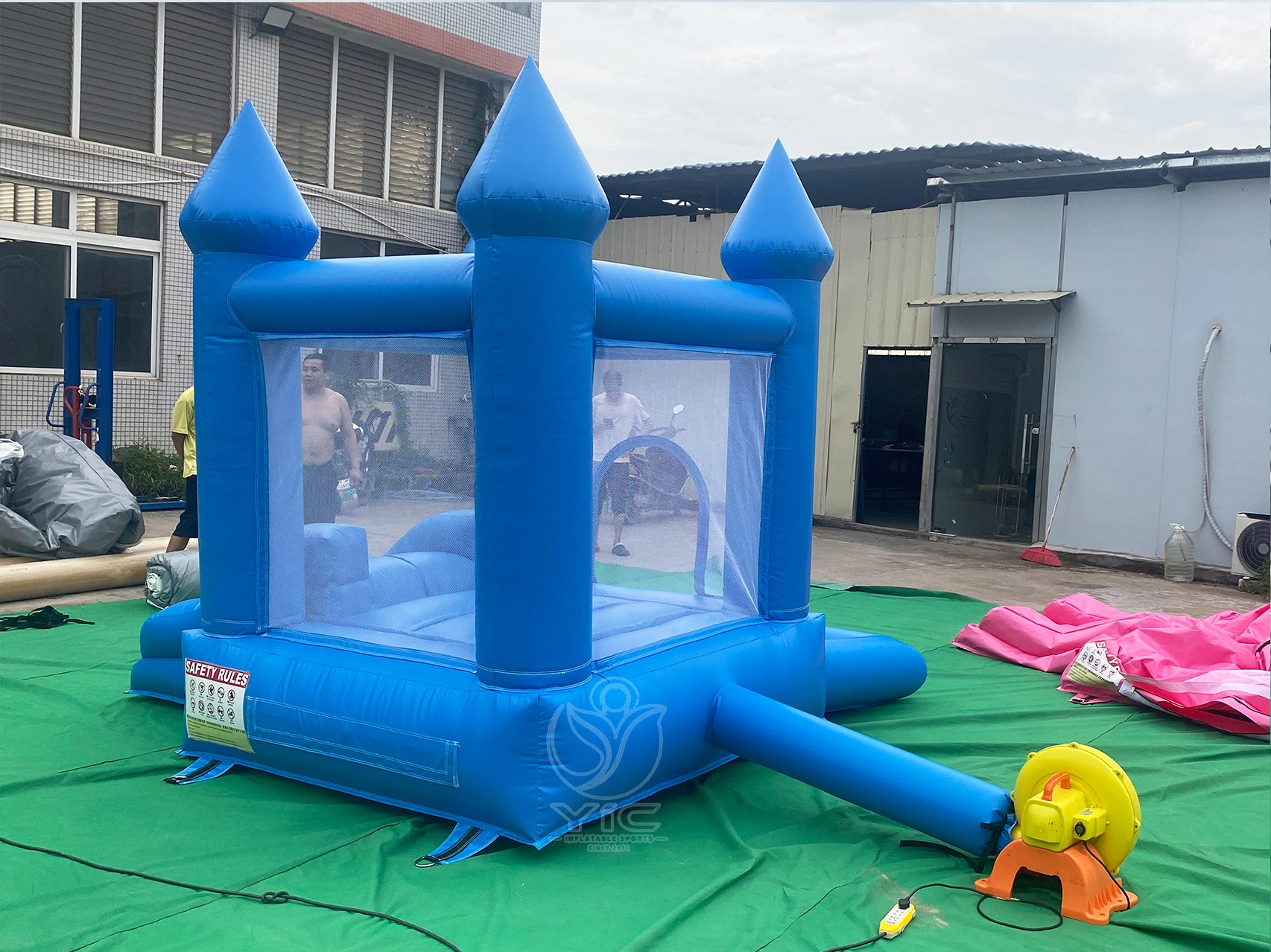 Blue bounce house with ball pit product photo 4