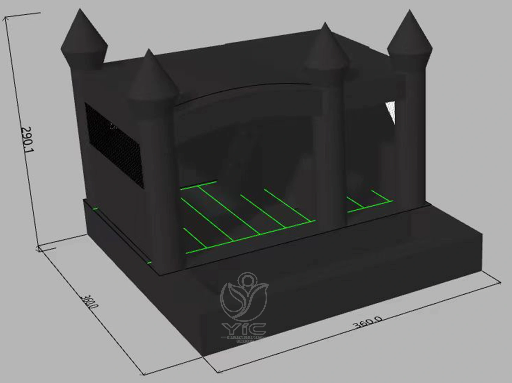 Black bounce house product photo 4