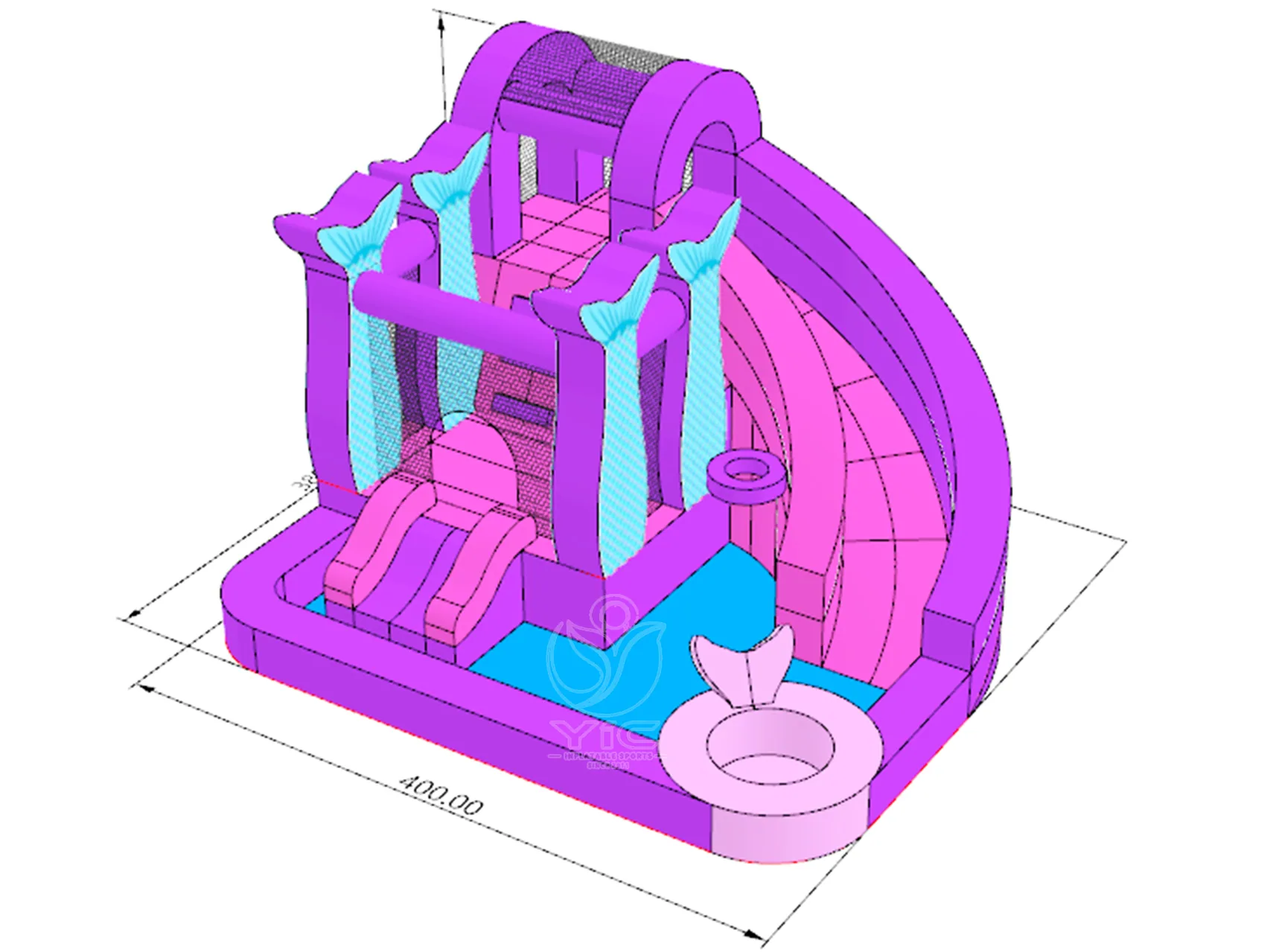 Mermaid bounce house rental product photo 5
