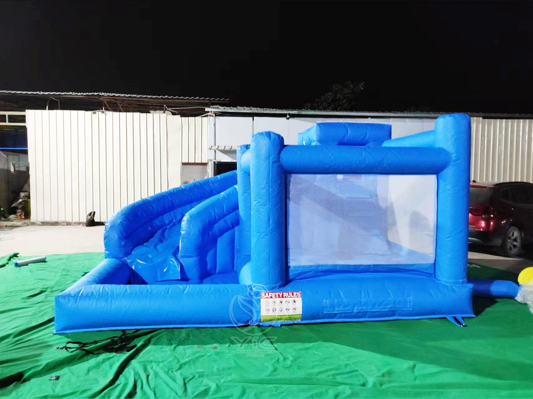 Blue bounce house with ball pit product photo 4