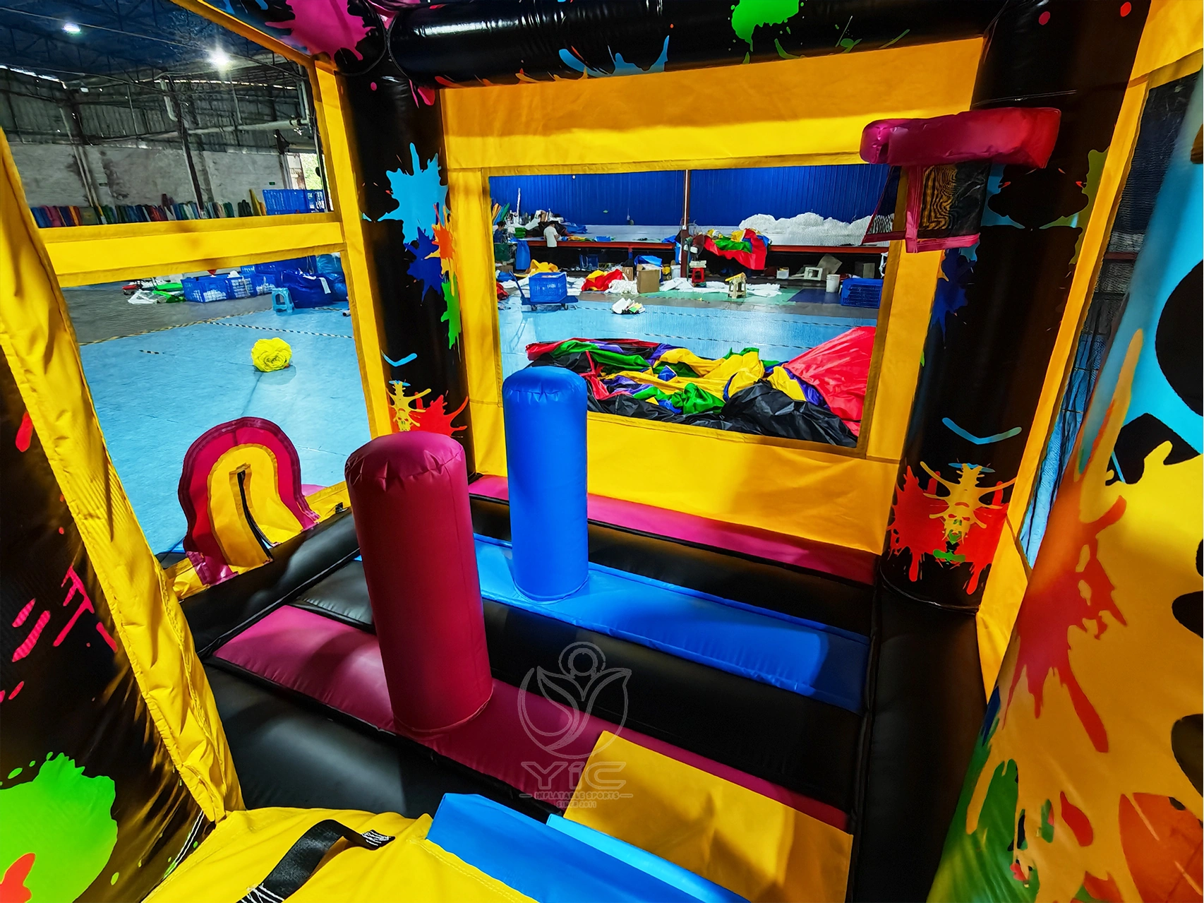 Paint splatter bounce house combo product photo 5