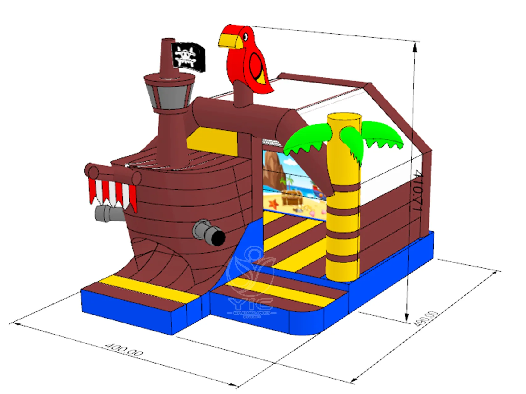 Pirate ship bounce house product photo 5