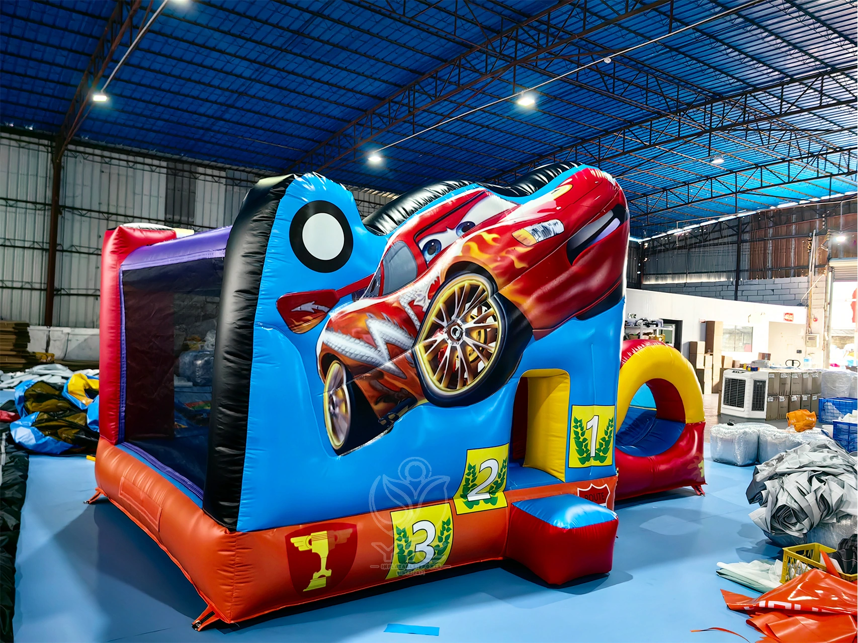 Race car theme bounce house