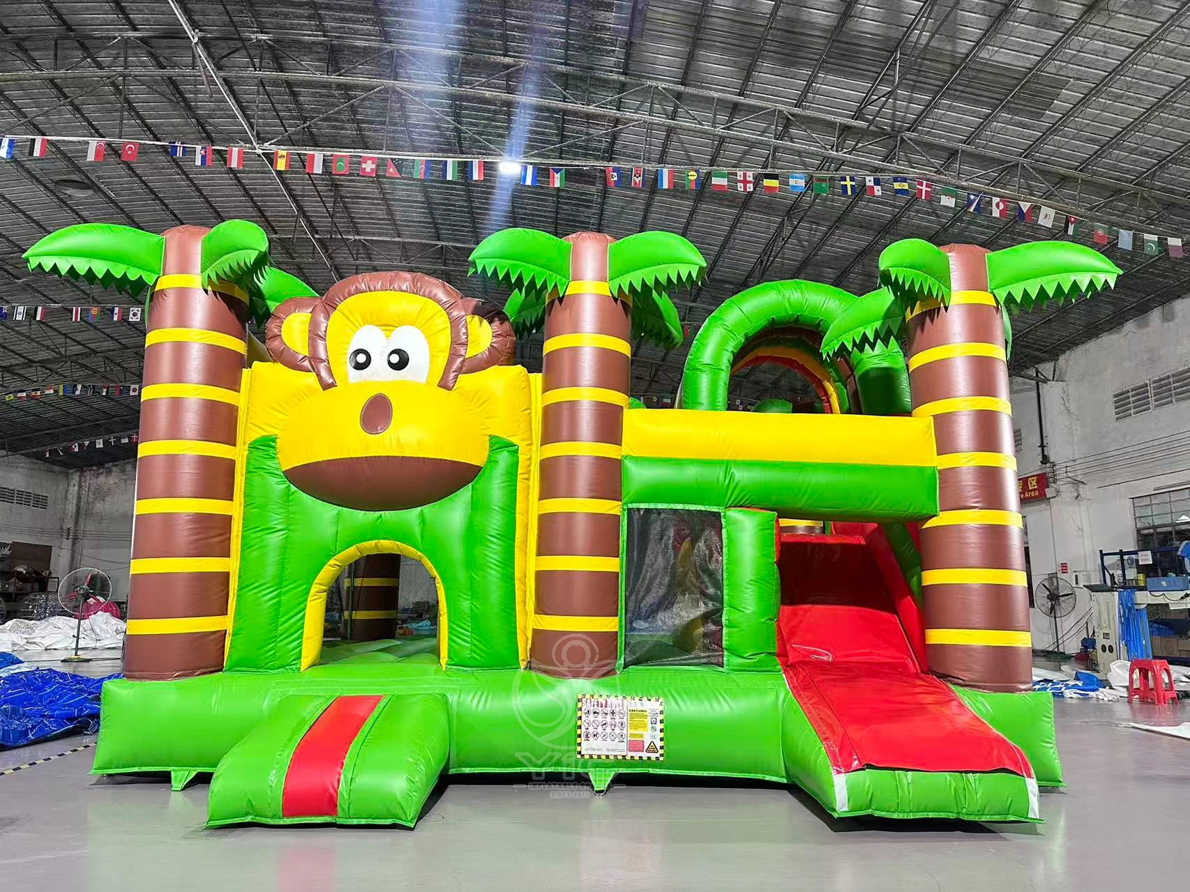 Monkey bounce house with slide