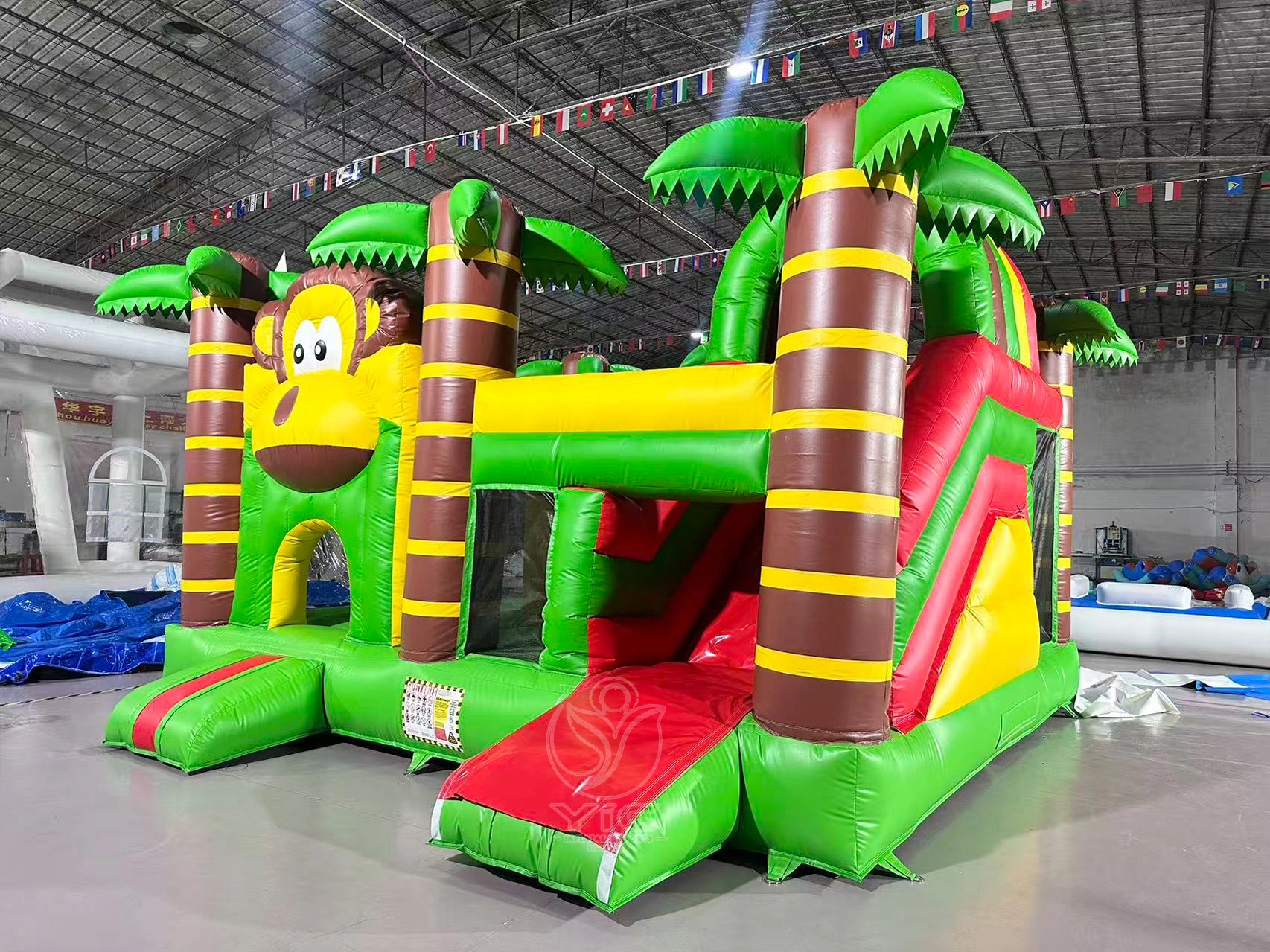 Monkey bounce house with slide product photo 3