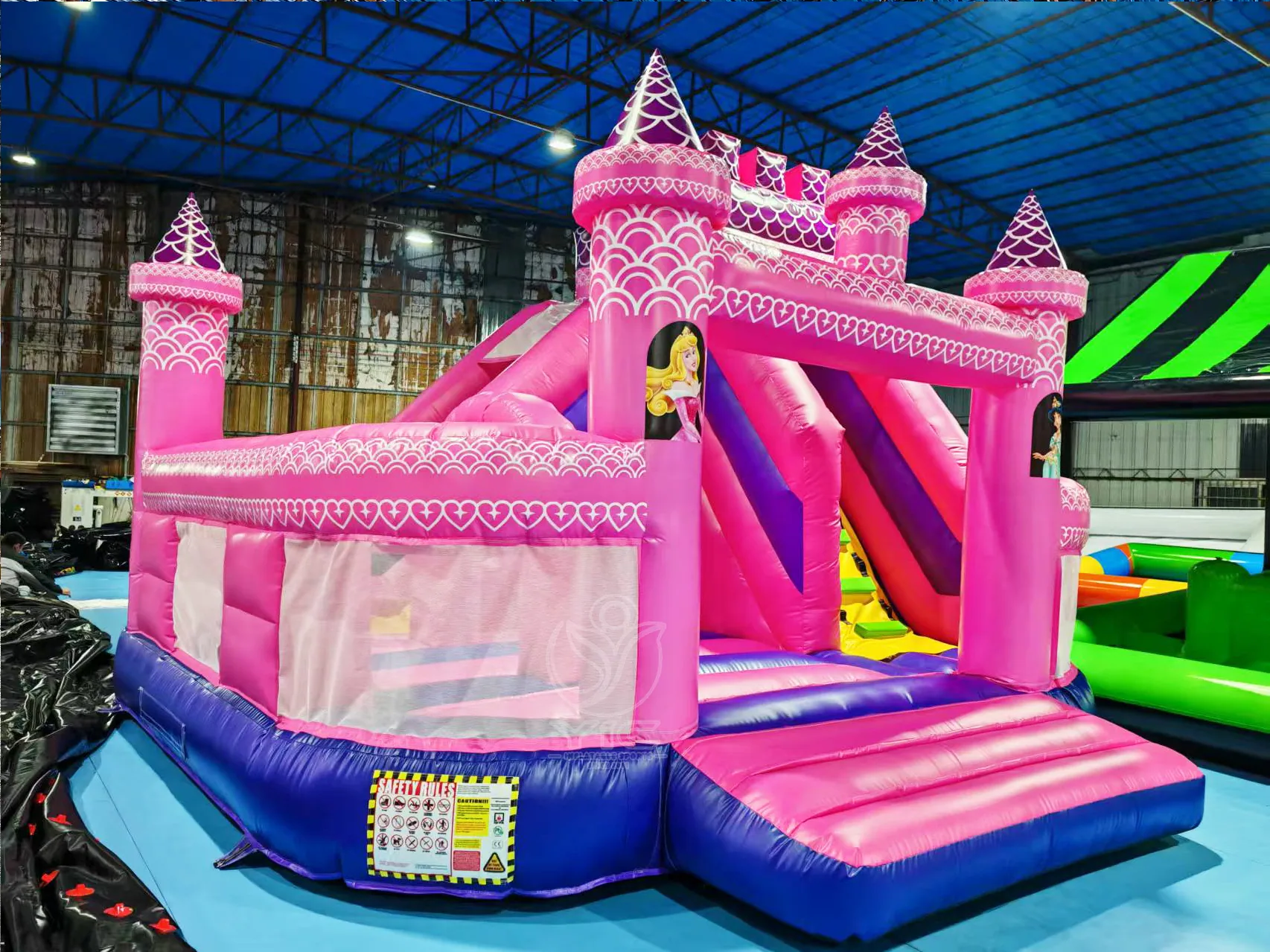 Pink princess bounce house product photo 3