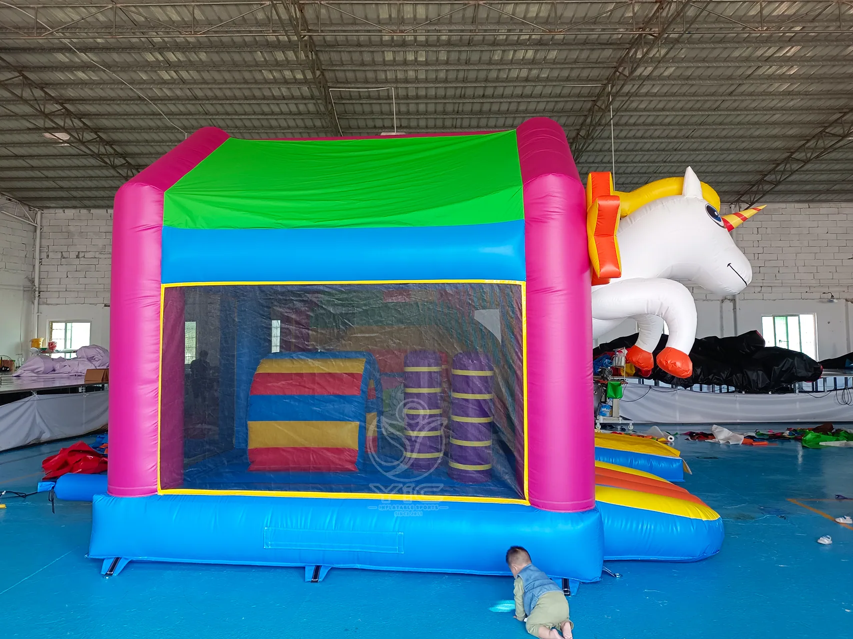 Rainbow unicorn bounce house product photo 3