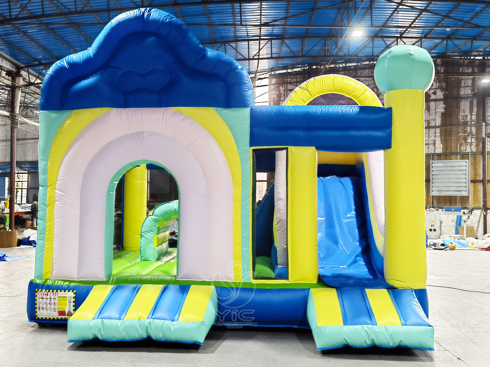 Pastel bounce house slide