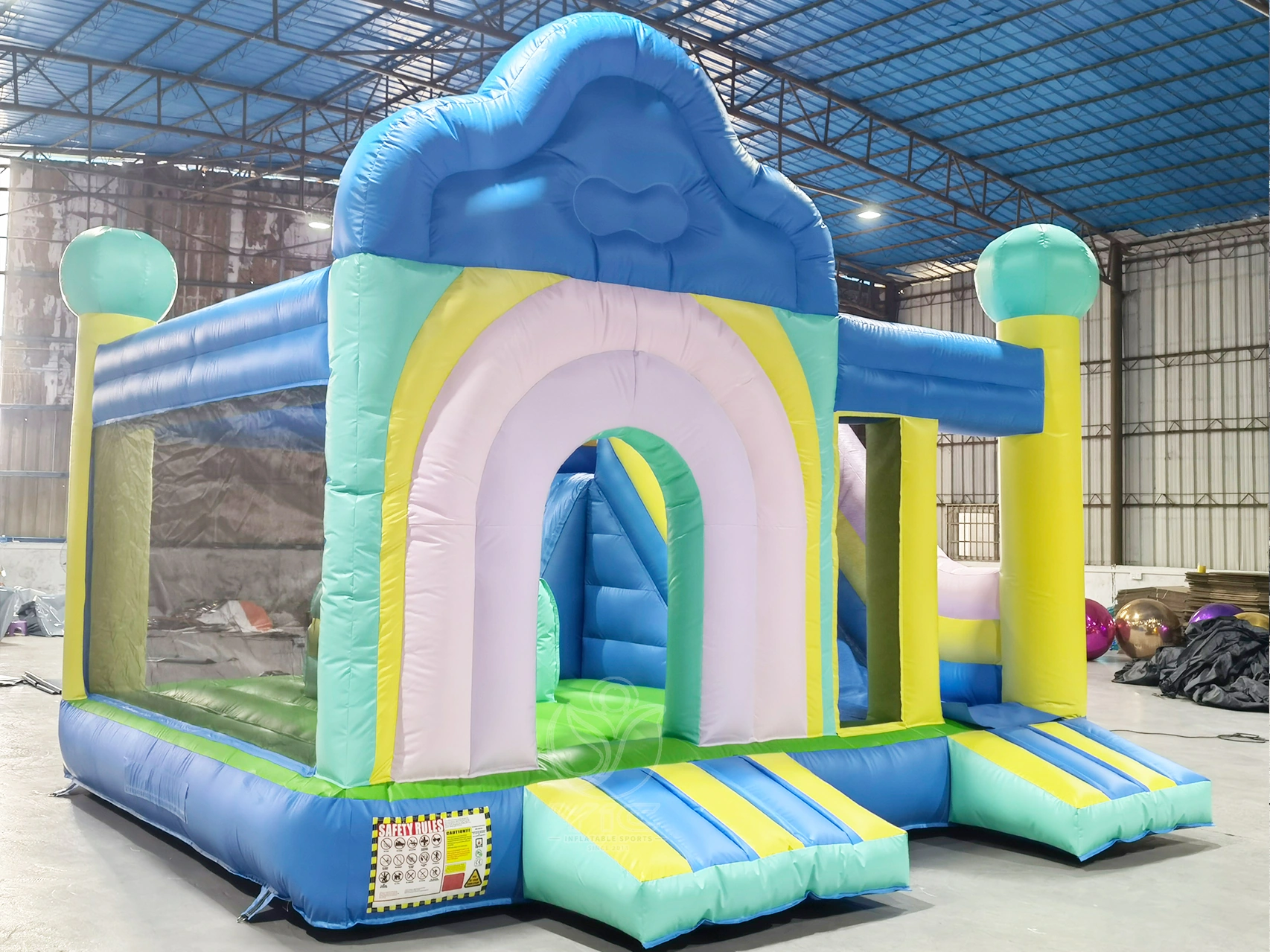 Pastel bounce house slide product photo 3