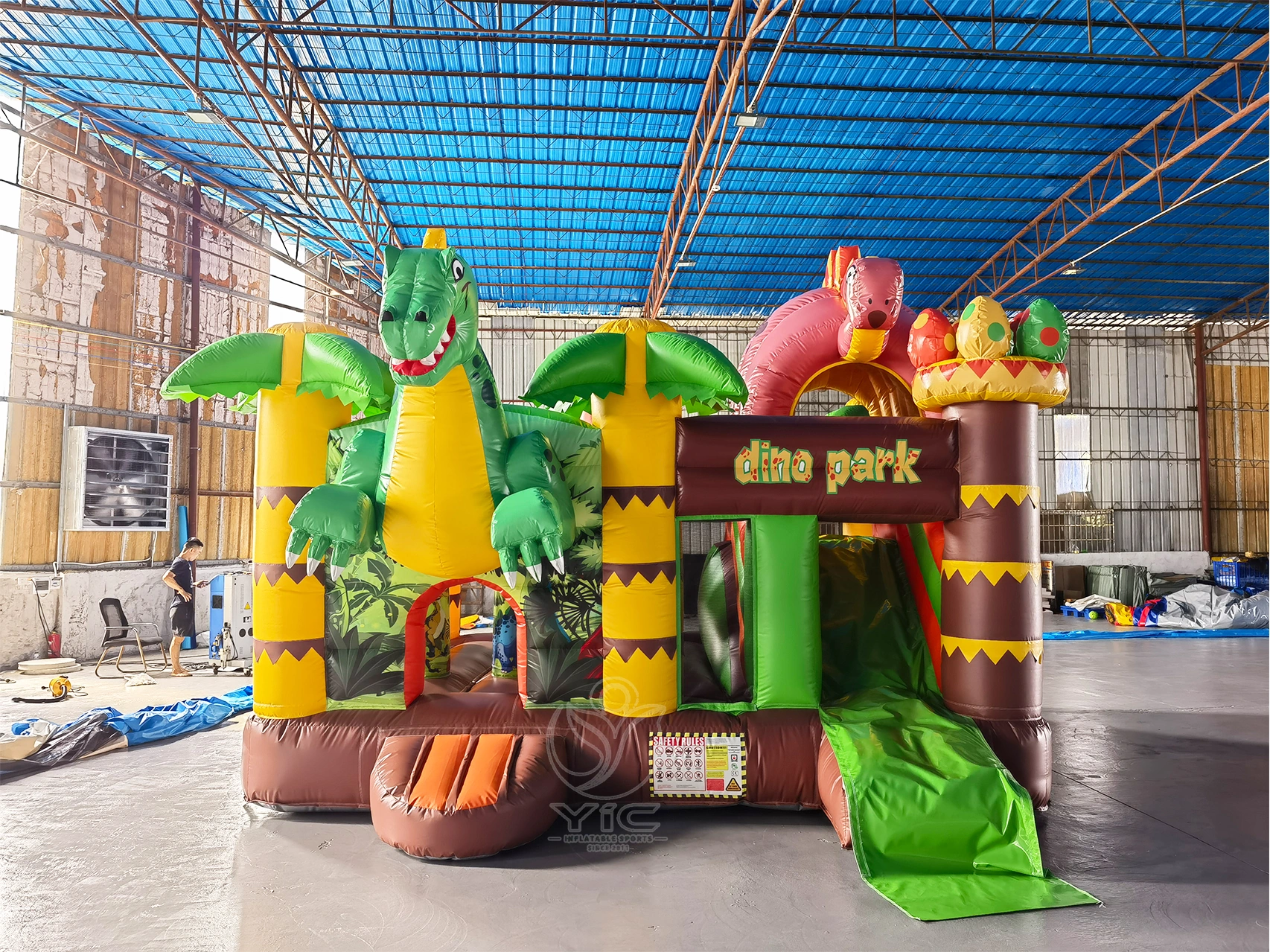 Dinosaur bounce house slide combo